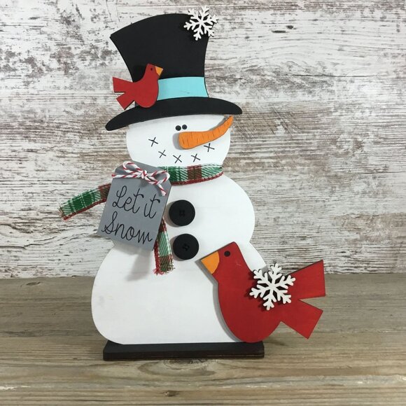 Standing Snowman Shelf Sitter - Unpainted DIY Paint Kit - Picture 3 of 4